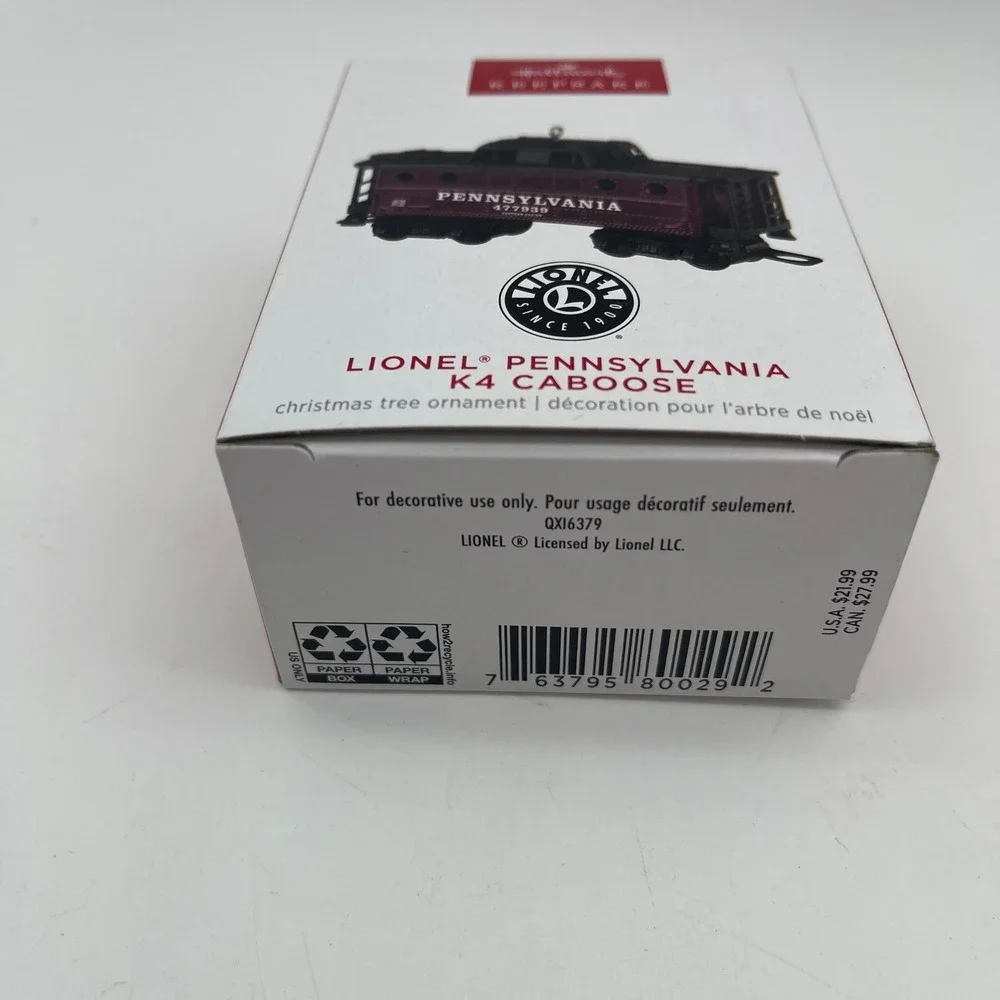 Hallmark Keepsake 2023 Lionel Pennsylvania K4 Caboose Ornament Die-Cast QXI6379